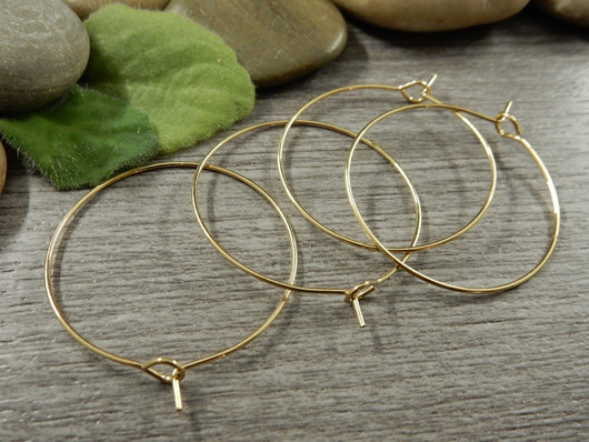 Korvakorurengas, 30x0.7mm, vaaleakulta/rst, 1pari