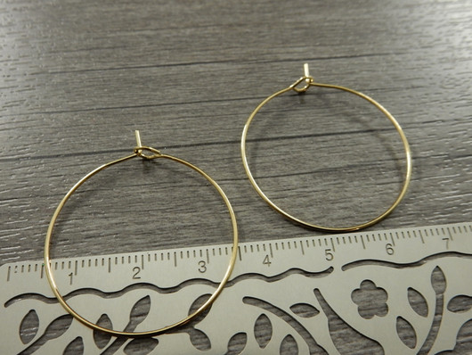 Korvakorurengas, 30x0.7mm, vaaleakulta/rst, 1pari