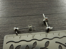 Korvakorutappi lenkillä+lukko, 4x15mm, kirkashopea, 1pari