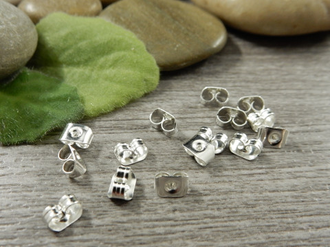 Korvakorun tausta, 3.5x5mm, kirkashopea/rst, 10kpl