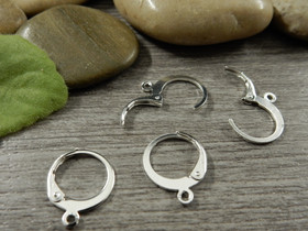 Korvakorurengas lenkillä, 14x12x0.6mm, rst/kirkashopea, 1pari