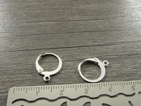 Korvakorurengas lenkillä, 14x12x0.6mm, rst/kirkashopea, 1pari