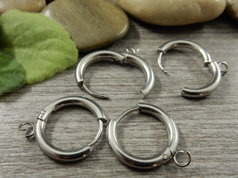 Korvakorurengas lenkillä, 19x17x2.5mm, rst, 1pari
