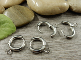 Korvakorurengas lenkillä huggie, 16x13.5x2.5mm, rst, 1pari