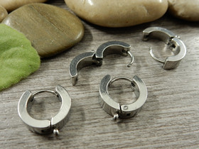 Korvakorurengas lenkillä huggie, 15x13x4mm, rst, 1pari