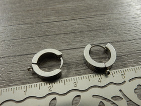 Korvakorurengas lenkillä huggie, 15x13x4mm, rst, 1pari