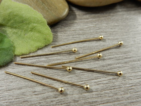 Korupiikki pallopää, 22x0.5mm, 24K vaaleakulta/rst, 50kpl