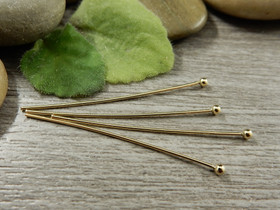 Korupiikki pallopää, 40x0.6mm,24K/vaaleakulta/rst, 50kpl