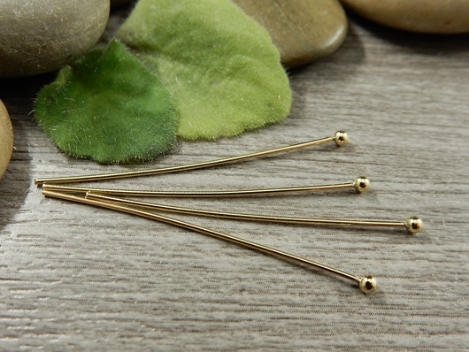 Korupiikki pallopää, 40x0.6mm,24K/vaaleakulta/rst, 50kpl