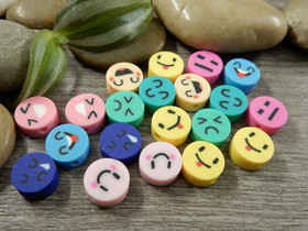 Fimohelmi hymy, 10mm, mixsetti, 20kpl