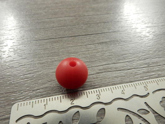 Silikonihelmi, 12mm, punainen, 1kpl