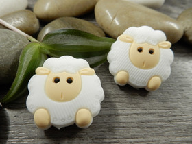 Silikonihelmi lammas, 23x22mm, valkoinen, 1kpl