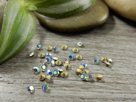 Strassit lasi, 2mm, kirkas ab, 50kpl