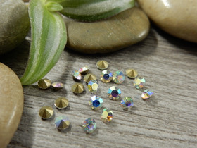 Strassit lasi, 3mm, kirkas ab, 50kpl