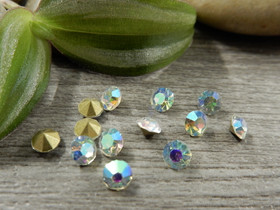 Strassit lasi, 4mm, kirkas ab, 50kpl