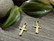 Ristiriipus, 12x7mm, rst/kulta, 1kpl