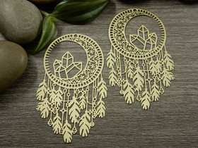 Unisieppaririipus kristalli, 58x35mm, vaaleakulta, 1kpl