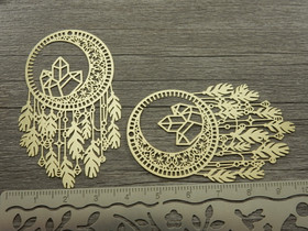 Unisieppaririipus kristalli, 58x35mm, vaaleakulta, 1kpl