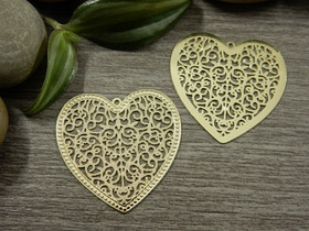 Sydänriipus, 32x30mm, vaaleakulta, 1kpl