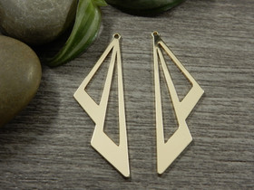 Tuplakolmioriipus, 40x13mm, 18K/vaaleakulta, 1kpl