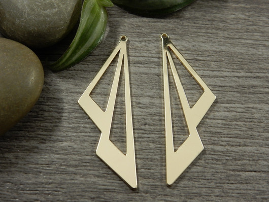 Tuplakolmioriipus, 40x13mm, 18K/vaaleakulta, 1kpl