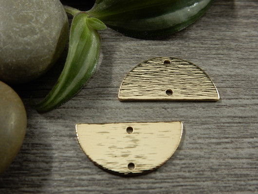 Puoliympyräriipus/ linkki, 12x21mm, vaaleakulta, 1kpl