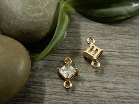 Strassiriipus/ linkki neliö, 11x7mm, vaaleakulta, 1kpl