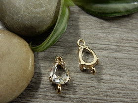 Strassiriipus/linkki pisara, 13x7mm, vaaleakulta, 1kpl