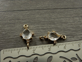 Strassiriipus/linkki pisara, 18x10mm, vaaleakulta, 1kpl