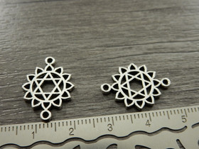 Chakrariipus anahata, 20x15mm, kromi, 1kpl