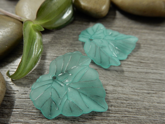 Lehtiriipus akryyli, 23x21mm, minttu/vihreä, 1kpl