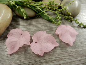 Lehtiriipus akryyli, 23x21mm, vaaleanpunainen, 1kpl