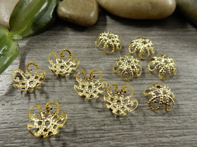 Helmihattu kuperakukka, 10mm, kulta, 20kpl