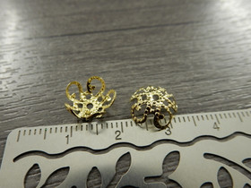 Helmihattu kuperakukka, 10mm, kulta, 20kpl