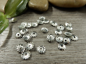 Helmihattu kukka, 5mm, kromi, 50kpl