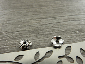 Helmihattu kukka, 6mm, kromi, 20kpl