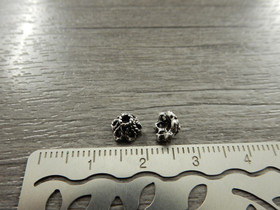 Helmihattu kukka, 6mm, kromi, 20kpl