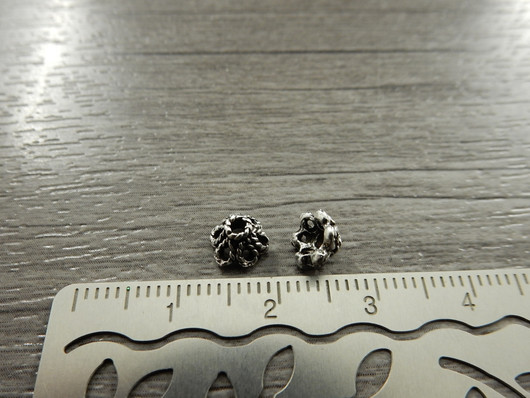 Helmihattu kukka, 6mm, kromi, 20kpl