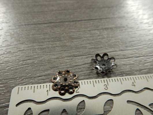 Helmihattu kukka, 10mm, kupari, 20kpl