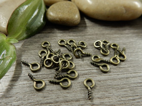 Silmukkaruuvi, 8x4x1mm, pronssi, 10kpl