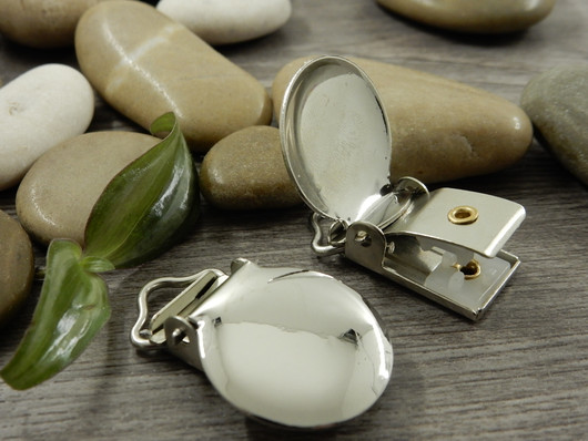 Klipsi pyöreä, 36x22mm, kromi, 1kpl