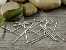 Korupiikki tasapää, 22x0.7mm, kirkashopea, 100kpl