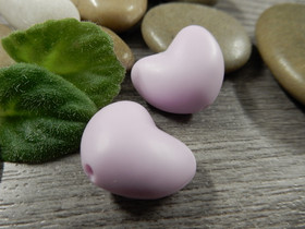 Silikonihelmi sydän, 17x20mm, vaaleanliila, 1kpl
