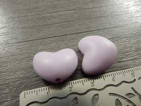 Silikonihelmi sydän, 17x20mm, vaaleanliila, 1kpl