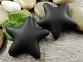 Silikonihelmi tähti, 35x38mm, musta, 1kpl