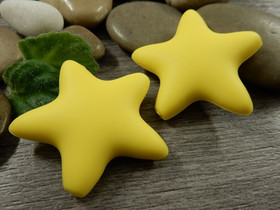 Silikonihelmi tähti, 35x38mm, keltainen, 1kpl