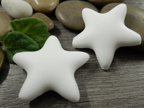 Silikonihelmi tähti, 35x38mm, valkoinen, 1kpl