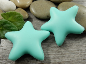 Silikonihelmi tähti, 35x38mm, turkoosi, 1kpl