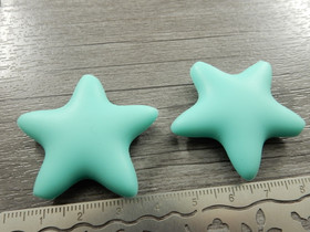 Silikonihelmi tähti, 35x38mm, turkoosi, 1kpl