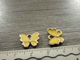 Perhonenriipus, 11x14mm, keltainen, 1kpl